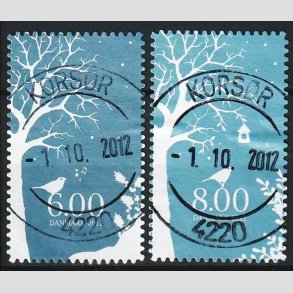FRIM�RKER DANMARK | 2012 - AFA 1721a-22a - Vinter - 6,00 + 8,00 Kr. - Pragt Stemplet Kors�r