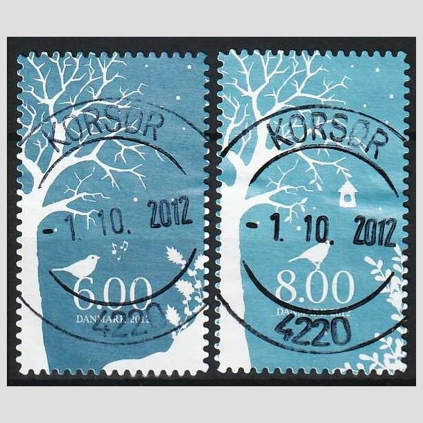 FRIMRKER DANMARK | 2012 - AFA 1721a-22a - Vinter - 6,00 + 8,00 Kr. - Pragt Stemplet Korsr