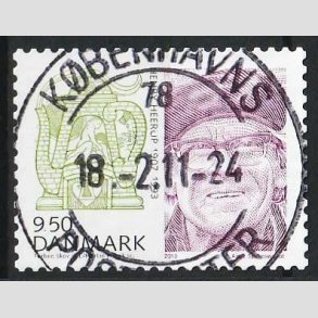 FRIMRKER DANMARK | 2010 - AFA 1634E - Store danskere 3. - 9,50 Kr. Henry Heerup - Lux Stemplet