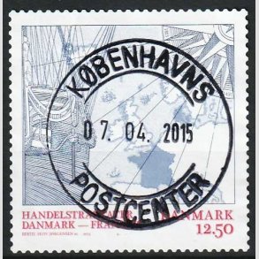 FRIMRKER DANMARK | 2013 - AFA 1761 - Handelstraktater - 12,50 Kr. flerfarvet - Pragt Stemplet