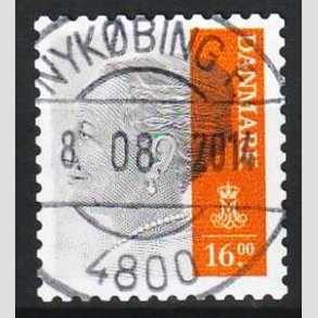 FRIMRKER DANMARK | 2013 - AFA 1737 - Dronning Margrethe - 16 Kr. gr/orange - Pragt Stemplet 