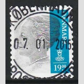 FRIMRKER DANMARK | 2014 - AFA 1802 - Dronning Margrethe II - 19,00 Kr. gr/mrkbl - Pragt Stemplet