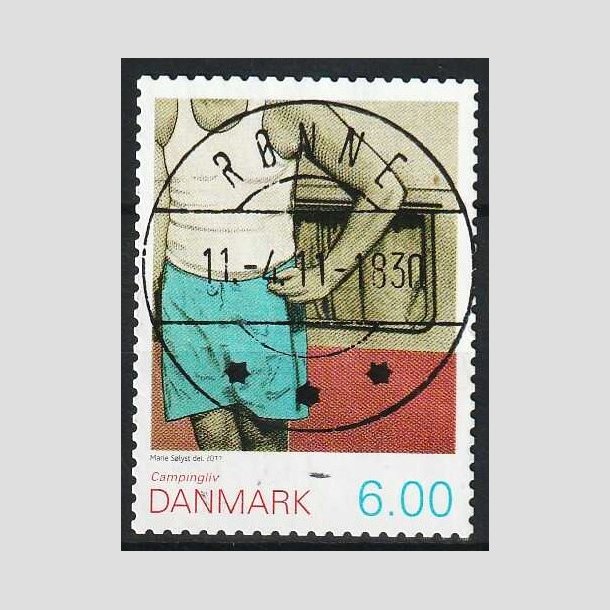 FRIMRKER DANMARK | 2011 - AFA 1652Ea - Campingliv - 8,00 Kr. flerfarvet - Lux Stemplet Rnne
