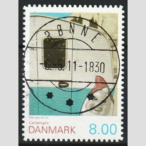 FRIM�RKER DANMARK | 2011 - AFA 1653Ea - Campingliv - 8,00 Kr. flerfarvet - Lux Stemplet R�nne