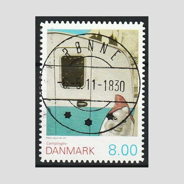 FRIMRKER DANMARK | 2011 - AFA 1653Ea - Campingliv - 8,00 Kr. flerfarvet - Lux Stemplet Rnne