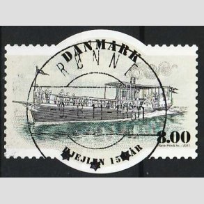 FRIM�RKER DANMARK | 2011 - AFA 1670 - Hjuldamperen Hjejlen 150 �r. - 8,00 Kr. - Lux Stemplet