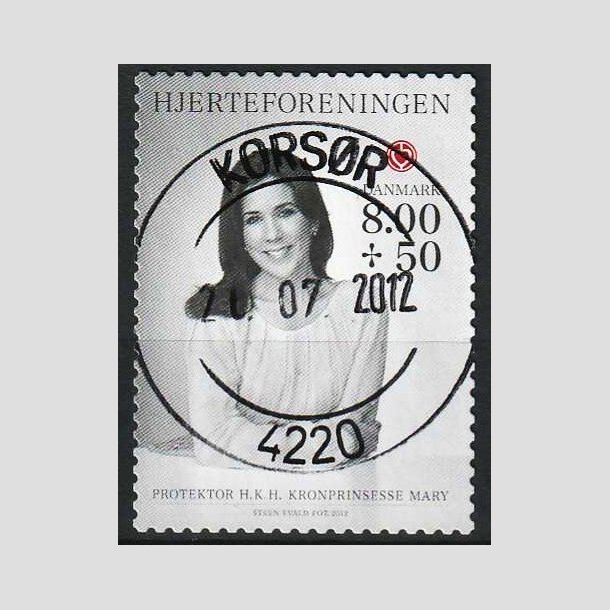 FRIMRKER DANMARK | 2012 - AFA 1714 - Hjerteforeningen - 8,00 Kr. + 50 re - Pragt Stemplet Korsr