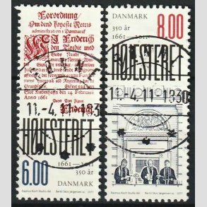 FRIMRKER DANMARK | 2011 - AFA 1647+48 - Hjesteret 350 r. - 6,00+8,00 Kr. - Lux Stemplet Rnne