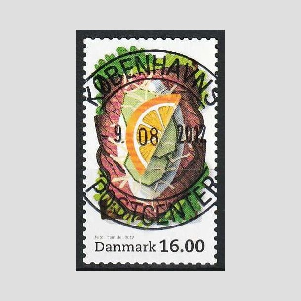 FRIMRKER DANMARK | 2012 - AFA 1704 - Smrrebrd - 16,00 Kr. flerfarvet - Pragt Stemplet