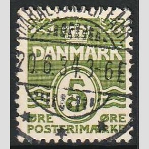 FRIM�RKER DANMARK | 1933 - AFA 199 - B�lgelinie 5 �re gr�n - Lux Stemplet 