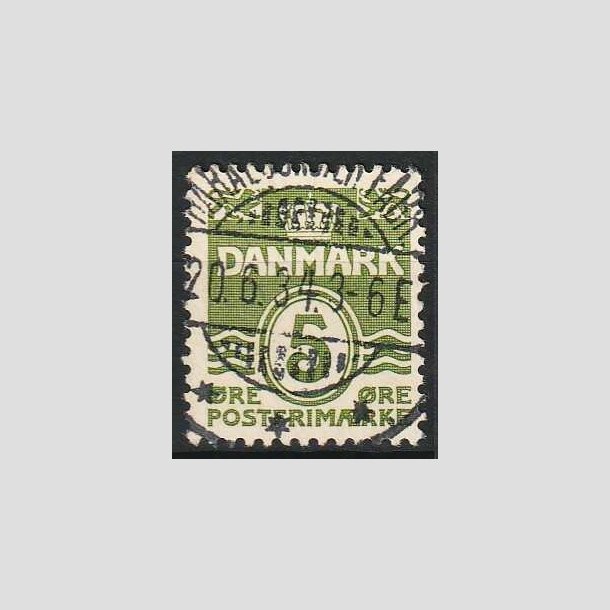 FRIMRKER DANMARK | 1933 - AFA 199 - Blgelinie 5 re grn - Lux Stemplet 