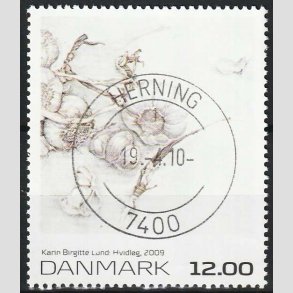FRIMRKER DANMARK | 2009 - AFA 1594 - Frimrkekunst 13. - 12,00 Kr. flerfarvet - Pragt Stemplet 