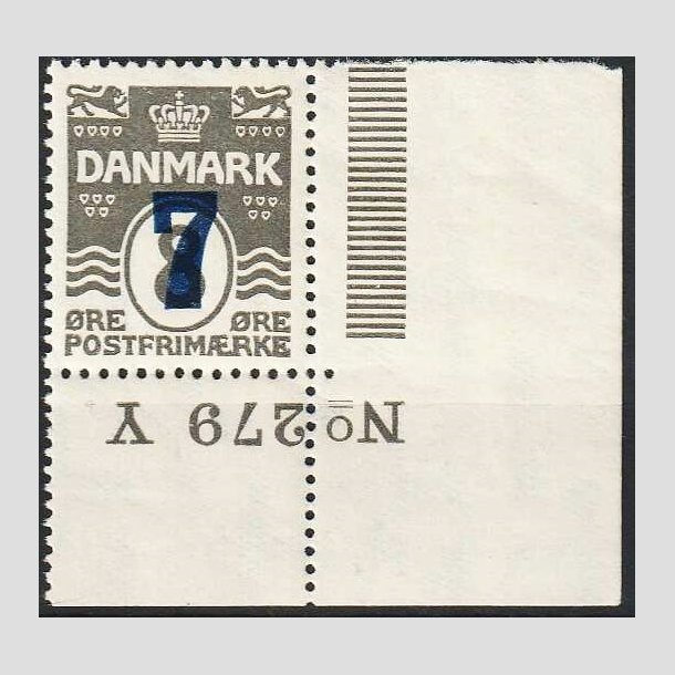 FRIMRKER DANMARK | 1926 - AFA 157 - 7/8 re gr provisorier med nedre marginal - Postfrisk