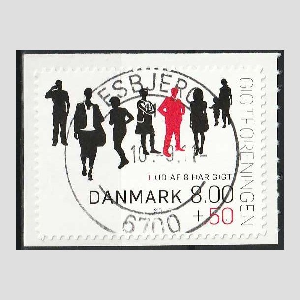 FRIMRKER DANMARK | 2011 - AFA 1646Ea - Gigtforeningen - 8,00 Kr. + 0,50 Kr. - Pragt Stemplet