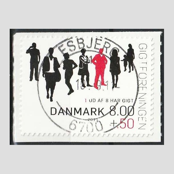 FRIMRKER DANMARK | 2011 - AFA 1646Ea - Gigtforeningen - 8,00 Kr. + 0,50 Kr. - Pragt Stemplet