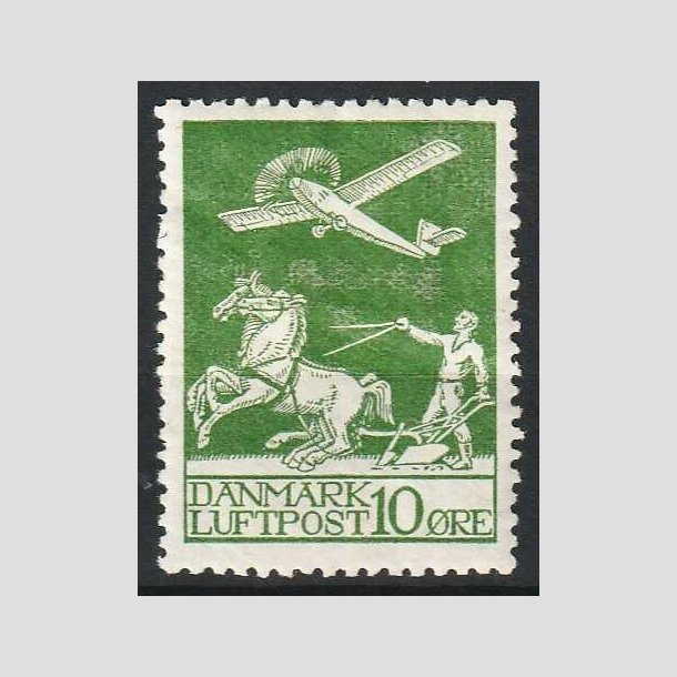 FRIMRKER DANMARK | 1925 - AFA 144 - Gl. Luftpost 10 re grn - Ubrugt