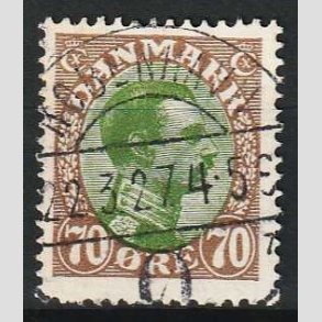 FRIMRKER DANMARK | 1918-20 - AFA 108 - Chr. X 70 re brun/grn - Lux Stemplet
