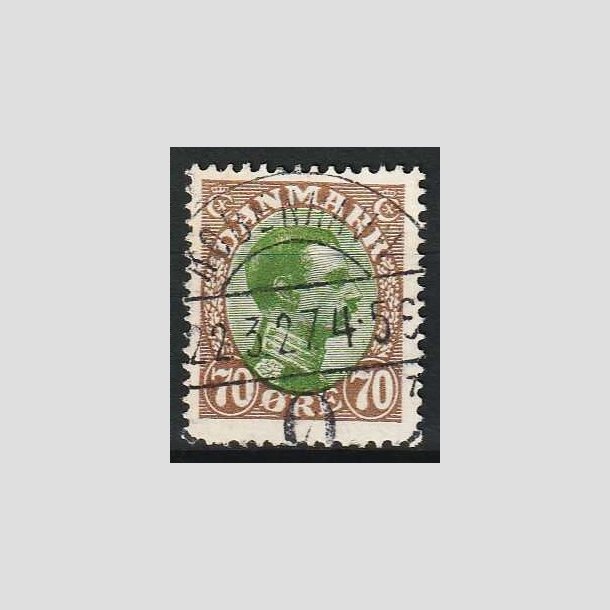 FRIMRKER DANMARK | 1918-20 - AFA 108 - Chr. X 70 re brun/grn - Lux Stemplet