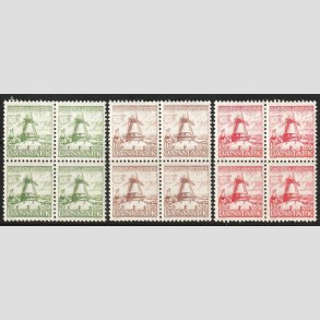 FRIMRKER DANMARK | 1937 - AFA 236-38 - Dybbl Mlle i 4-blok st - Ubrugt