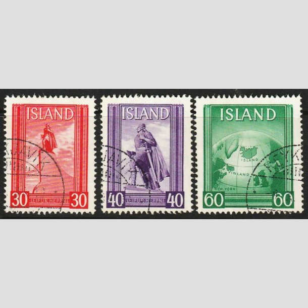 FRIMRKER ISLAND | 1938 - AFA 199-201 - Leifr Eiricsson - Komplet st - Flot stemplet