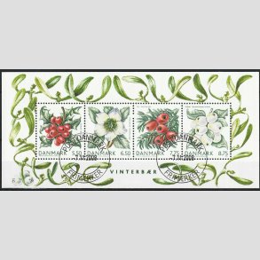 FRIM�RKER DANMARK | 2008 - AFA 1560 - Vinterb�r - Miniark 28.50 Kr. flerfarvet - Pragt Stemplet