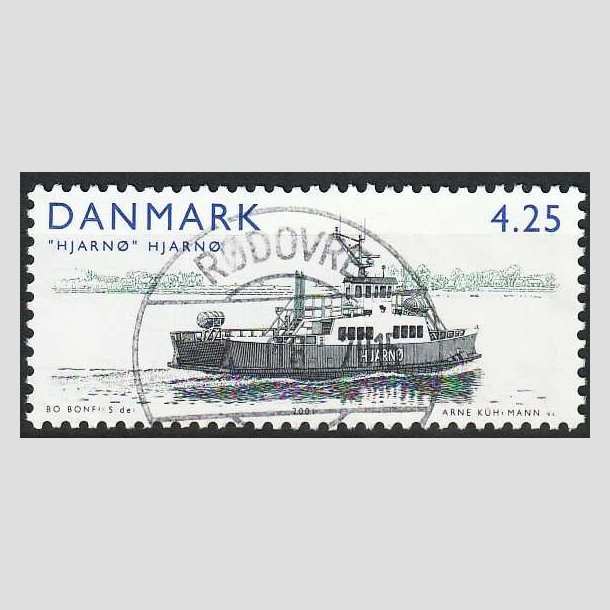 FRIM�RKER DANMARK | 2001 - AFA 1301 - �-f�rger - 4,25 Kr. Hjarn� - Pragt Stemplet