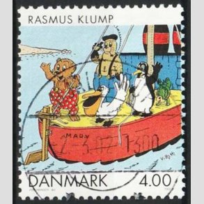 FRIMRKER DANMARK | 2002 - AFA 1307 - Danske tegneserier - 4,00 Kr. Rasmus Klump - Pragt Stemplet 