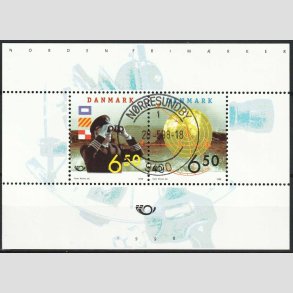 FRIM�RKER DANMARK | 1998 - AFA 1183 - 28 maj S�fart - 13,00 Kr. flerfarvet Miniark - Lux Stemplet