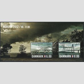 FRIM�RKER DANMARK | 2012 - AFA 1691A - Nordia 2012 - 14,00 Kr. flerfarvet Miniark - Pragt Stemplet