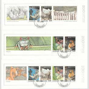 FRIM�RKER DANMARK | 2009 - AFA 1582-84 - Zoologisk Have - Miniark fra prestigeh�fte - Stemplet