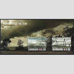 FRIM�RKER DANMARK | 2012 - AFA 1691A - Nordia 2012 - 14,00 Kr. flerfarvet Miniark - Pragt Stemplet