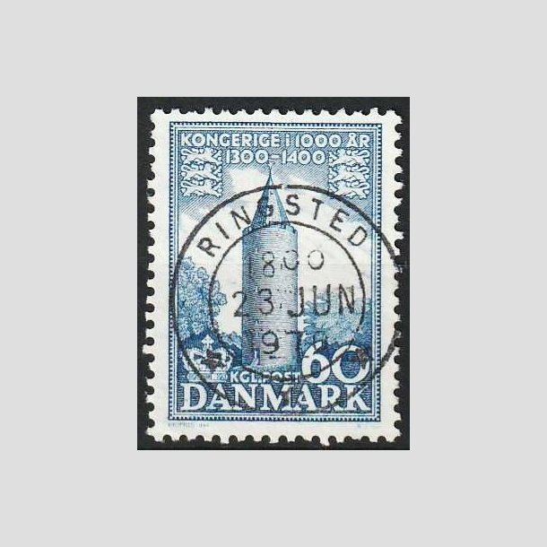 FRIM�RKER DANMARK | 1953-56 - AFA 350 - Kongeriget 1000 �r - 60 �re bl� - Pragt Stemplet 