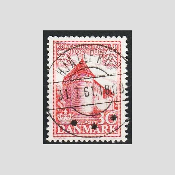 FRIM�RKER DANMARK | 1953-56 - AFA 349 - Kongeriget 1000 �r - 30 �re r�d - Pragt Stemplet 