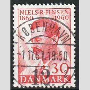 FRIM�RKER DANMARK | 1960 - AFA 387 - Niels R. Finsen - 30 �re r�d - Pragt Stemplet