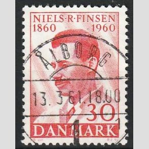 FRIM�RKER DANMARK | 1960 - AFA 387 - Niels R. Finsen - 30 �re r�d - Pragt Stemplet