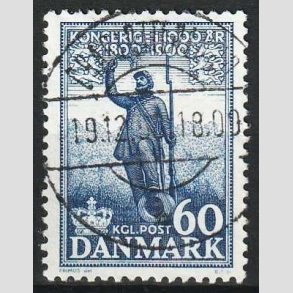 FRIM�RKER DANMARK | 1953-56 - AFA 355 - Kongeriget 1000 �r - 60 �re bl� - Pragt Stemplet 