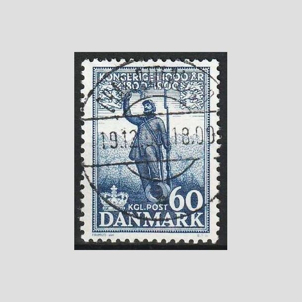 FRIM�RKER DANMARK | 1953-56 - AFA 355 - Kongeriget 1000 �r - 60 �re bl� - Pragt Stemplet 