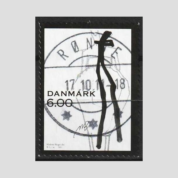 FRIM�RKER DANMARK | 2011 - AFA 1671 - Mode - 6,00 Kr. flerfarvet - Lux Stemplet R�nne