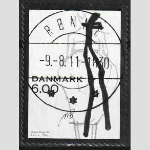 FRIM�RKER DANMARK | 2011 - AFA 1671 - Mode - 6,00 Kr. flerfarvet - Lux Stemplet R�nne