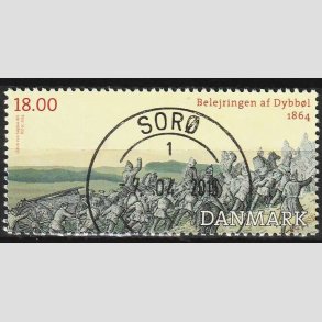 FRIM�RKER DANMARK | 2014 - AFA 1771 - Dybb�l 1864 - 18,00 Kr. - Pragt Stemplet Sor�