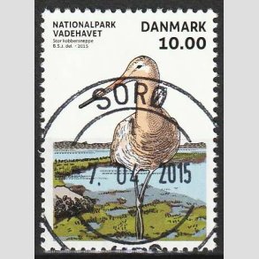 FRIM�RKER DANMARK | 2015 - AFA 1807 - Nationalpark Vadehavet - 10,00 Kr. kobbersneppe - Lux Stemplet