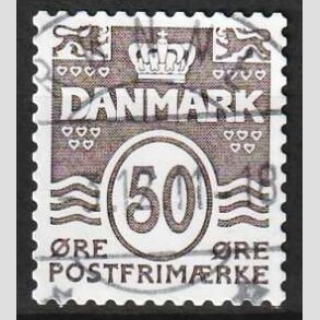 FRIM�RKER DANMARK | 2010 - AFA 1445E - B�lgelinie - 50 �re brun - Pragt Stemplet R�nne