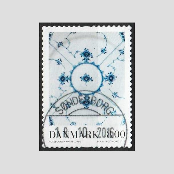 FRIM�RKER DANMARK | 2016 - AFA 1874 - Dansk porcel�n - 8,00 Kr. Muselmalet - Pragt Stemplet