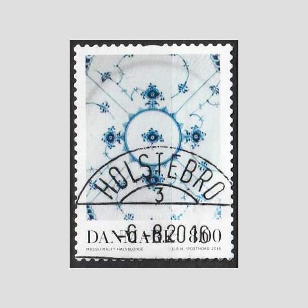 FRIM�RKER DANMARK | 2016 - AFA 1874 - Dansk porcel�n - 8,00 Kr. Muselmalet - Stemplet Holstebro