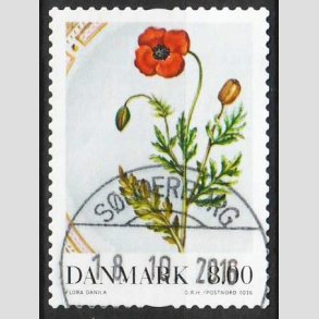 FRIM�RKER DANMARK | 2016 - AFA 1871 - Dansk porcel�n - 8,00 Kr. Flora Danica - Pragt Stemplet