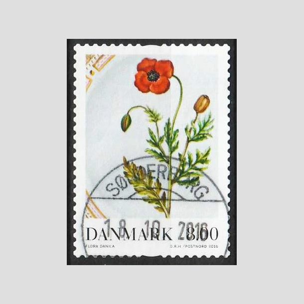 FRIM�RKER DANMARK | 2016 - AFA 1871 - Dansk porcel�n - 8,00 Kr. Flora Danica - Pragt Stemplet