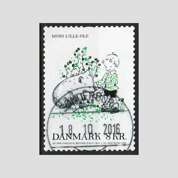 FRIM�RKER DANMARK | 2016 - AFA 1865 - B�rnesange - 8,00 Kr. flerfarvet - Pragt Stemplet 