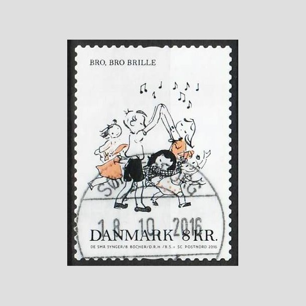 FRIM�RKER DANMARK | 2016 - AFA 1864 - B�rnesange - 8,00 Kr. flerfarvet - Pragt Stemplet