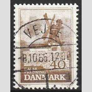 FRIM�RKER DANMARK | 1965 - AFA 440 - Fredning - 40 �re brun - Pragt Stemplet Vejle
