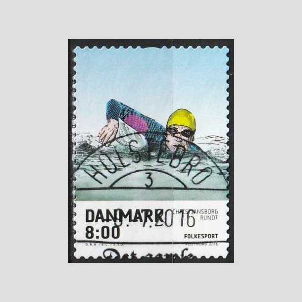 FRIM�RKER DANMARK | 2016 - AFA 1857 - Folkesport - 8,00 Kr. flerfarvet - Pragt Stemplet